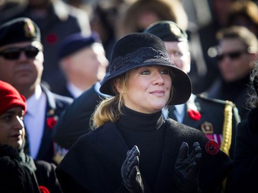 Sophie Gregoire-Trudeau during a Remembrance Day ceremony at the National War Memorial in Ottawa on Sunday, November 11, 2018.