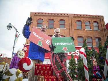 Mayor Jim Watson took part, wishing everyone a Mayor-E Christmas during  the 49th Annual Help Santa Toy Parade Saturday, November 17, 2018.  Ashley Fraser/Postmedia