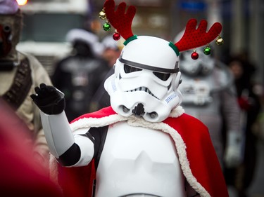 A Stormtrooper was in the holiday spirt at the 49th Annual Help Santa Toy Parade Saturday, November 17, 2018.  Ashley Fraser/Postmedia