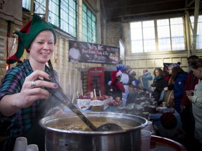Lindsey Best from Barkley's Apples was stirring hot apple cider at the Ottawa Farmers Market Christmas Market last year. Ashley Fraser/Postmedia