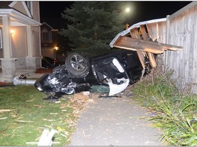 This is an evidence photo from the SIU report on a car crash in October 2017.