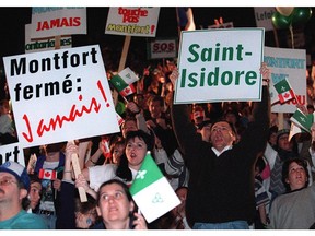S.O.S.Montfort campaign rally at the Ottawa Civic Centre. The province eventually lost a battle in court to close the French-language hospital.