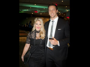 Nigel Romick of the Ottawa Redblacks and his girlfriend Melissa Lamb.