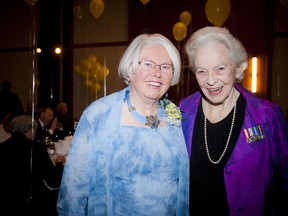 Marianne Wilkinson takes a moment for a photo with Grete Hale.