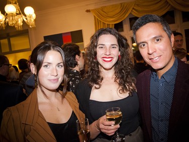 From left, Whitney Lewis-Smith, a photo-based artist, contemporary artist Anna Williams and Guillermo Trejo, co-curator from Studio Sixty Six.