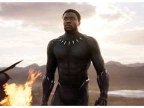 This image released by Disney and Marvel Studios' shows Chadwick Boseman in a scene from "Black Panther." Stan Lee, the master and creator behind Marvel's biggest superheroes, died at age 95 Monday, Nov. 12, 2018, at a Los Angeles hospital. As fans celebrate his contributions to the pop culture canon, some have also revisited how Lee felt that with his comic books came great responsibility. (Marvel Studios/Disney via AP)