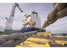 The M/V Asterix is shown at Davie Shipbuilding, in Levis Que, Tuesday, October 13, 2015. The federal government has awarded contracts worth $7 billion to three shipyards for maintenance and repair work on Royal Canadian Navy frigates.Public Services and Procurement Canada today announced the advanced contract award notices to Halifax's Irving Shipbuilding Inc., Seaspan Victoria Shipyards in Victoria, B.C. and Davie Shipbuilding in Levis, Que.