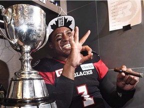 Henry Burris's last game as a CFL quarterback was the Redblacks' 39-33 triumph against the Stampeders in the 2016 Grey Cup game.