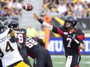 QB Trevor Harris was at the controls every time as the Redblacks swept the three regular-season games against the Ticats in 2018, but Sunday's East playoff final is something new.