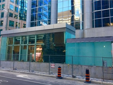 Street level above Parliament Station of the LRT.