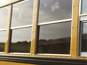 School bus windows.