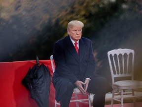 U.S. President Donald Trump attends the American Commemoration Ceremony at the Suresnes American Cemetery in Paris, France, on Sunday, Nov. 11, 2018.
