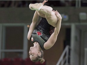 Files: Canada's Rosie MacLennan, from King City, Ont., performs her gold medal winning routine during the trampoline gymnastics finals at the 2016 Summer Olympics .