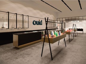 An artist's conception of the Ouid cannabis shops that an Ottawa-based  company hopes to open in the Glebe, Westboro and on Elgin Street.
