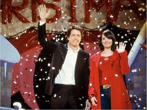 The Prime Minister (Hugh Grant) and Natalie (Martine McCutcheon) are caught off-guard (and quite by accident) at a Christmas pageant in Richard Curtis's romantic comedy Love Actually.
