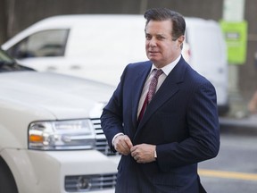 File photo/ Paul Manafort, former campaign manager for Donald Trump, arrives at federal court in Washington on June 15, 2018.