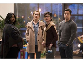 This image released by Paramount Pictures shows Octavia Spencer, from left, Rose Byrne, Tig Notaro and Mark Wahlberg in a scene from "Instant Family." Wahlberg may be known for his tough guy image thanks to movies including "Mile 22" and "The Departed," or for his straight up comedic roles like in "Ted," but he tugs at the heartstrings in his latest movie "Instant Family." Out Friday, it stars Wahlberg and Rose Byrne as spouses adopt three siblings. The story is based on director and co-writer Sean Anders' own adoption experience.