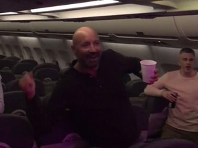 A Facebook video shows the party aboard a military flight that led to a sex assault charge against Tiger Williams.