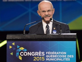 Richard Lehoux, here in his former role as president of the Quebec Federation of Municipalities, is expected to be announced as the Conservative candidate in the Beauce riding for the 2019 federal election, running against Maxime Bernier.