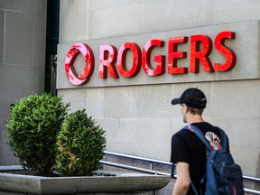 A Rogers symbol at the companies head offices on Bloor Street in Toronto, Friday June 15, 2018. Eight years ago this week, eight Montreal police offers forcibly apprehended Joseph Nassr at his desk in what a member of Rogers’ corporate investigations team at the time described as a 'show'