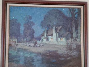 Painting by John William Schofield, a British artist who exhibited from 1889 to 1938. It's worth $1,500.