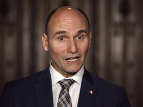 Social Development Minister Jean-Yves Duclos makes an announcement at a press conference on Parliament Hill in Ottawa on May 25, 2018. An almost $800 million federal foray into help charities and non-profits find new ways to finance the delivery of social services is set to be one of the largest such effort in the world. A government-struck panel over the summer recommended the Liberals provide up to $500 million in financing for groups who provide services such as housing the homeless or skills training for hard-to-employ individuals.