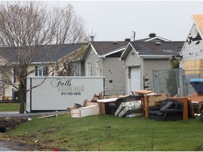 Containers store the belongings of Dunrobin tornado victims.