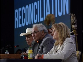 Truth and Reconciliation Commission chairman Justice Murray Sinclair (centre) and fellow commissioners Marie Wilson (right) and Wilton Littlechild discuss the commission's report in June, 2015. It was a seminal moment in recognizing the history and current status of Indigenous Peoples.