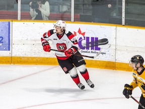 67's Tye Felhaber, after his first goal in Wednesday's school day game.