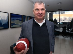 CFL commissioner Randy Ambrosie was good enough to accept the hockey challenge from an Ottawa reporter on Media Day.