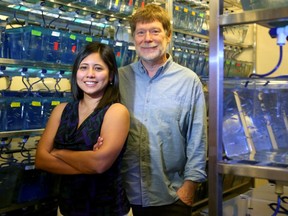 University of Ottawa Biology professor Dr. Vance Trudeau and Research Associate Dr. Marilyn Vera-Chang.