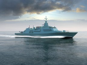 An artist's rendering of the Type 26 Global Combat Ship, Lockheed Martin's proposed design for Canada's $60 billion fleet of new warships.