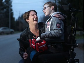 Jonathan Pitre and his mom Tina Boileau.