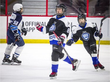 Shaun McGauley celebrates after scoring the Royals' second goal against the Jets.