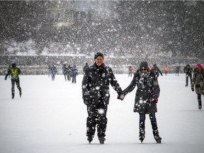 The forecast is for snow, but that just makes the Skateway better.