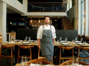 Gezellig Head Chef Rich Wilson serves up some dishes at the Westboro restaurant, including game hen, squid tempura and apple pie.