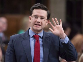 Conservative MP Pierre Poilievre gestures as he questions the government during Question Period in the House of Commons in Ottawa, Wednesday, Nov. 21, 2018. Long-time Conservative MP and finance critic Poilievre says the party needs to veer clear of distractions and stick to its strengths in next year's federal election ??? or risk handing the Liberals another majority government.