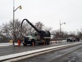 Crews on the scene of a heating oil spill in Gatineau Saturday, Dec. 22.