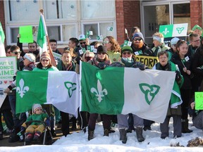 In Pembroke recently, outside the constituency office of PC MPP John Yakabuski, about 100 Franco-Ontarians protested Premier Doug Ford's policies toward Francophones.