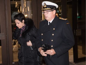 Vice-Admiral Mark Norman, right, and his lawyer, Marie Henein, leave the Ottawa Courthouse on Tuesday.