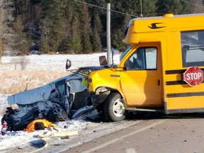Two people were injured, one of them seriously, in this head-on collision on Cobden Road Tuesday.
