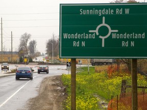 a roundabout at Wonderland and Sunningdale in London, Ont.