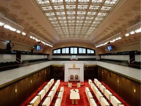 The new temporary Senate Chamber is shown during a media tour in Ottawa on Thursday, December 13, 2018.