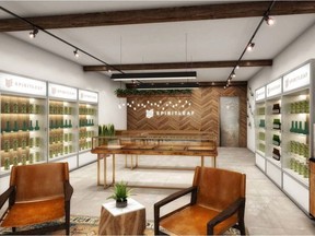 A conceptual image of the interiors planned for Spirit Leaf store.