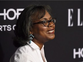 Law professor and equal rights advocate Anita Hill poses at the 25th Annual ELLE Women in Hollywood Celebration, In Los Angeles on Monday, Oct. 15, 2018. Hill, the U.S. attorney and academic who accused a Supreme Court Justice nominee of sexual harassment decades ago, spoke with