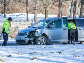 Police investigated after a cyclist died after he was struck by a taxi on the Sir John A. Macdonald Parkway near Lemieux Island .