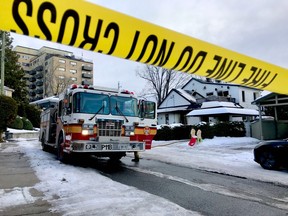 Ottawa Fire responded to a fire at 100 Ivy Crescent in Ottawa's New Edinburgh neighbourhood early Sunday morning.   Ashley Fraser/Postmedia