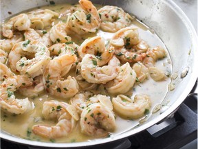 Shrimp scampi. This recipe appears in the cookbook "Revolutionary Recipes."