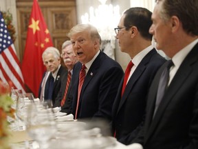 President Donald Trump talks during his bilateral meeting with China's President Xi Jinping, Saturday, Dec. 1, 2018 in Buenos Aires, Argentina.