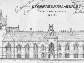 Early drawing of the West Block (Library and Archives Canada)